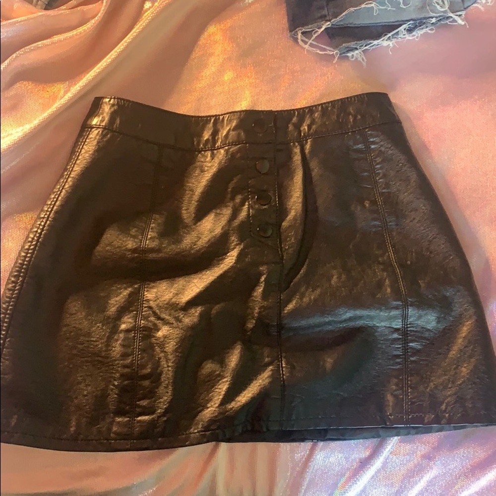 Black leather skirt